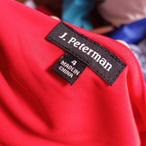 J. PETERMAN Red Surplice Top Draped Maxi Dress - Picture 5 of 5